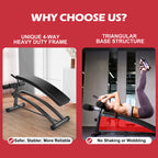 Gym-Quality Sit Up Bench With Reverse Crunch Handle - Solid Ab Workout Equipment For Your Home Gym. More Effective Than An Ab Ma