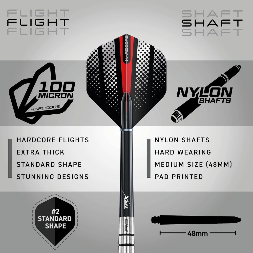 Red Dragon Sidewinder 25G Flightmaster - Tungsten Steel Darts Set With Flights And Shafts