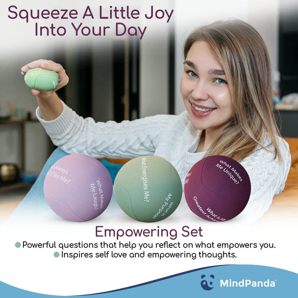 Mindpanda Hand Therapy Exercise Stress Ball Bundle - Tri-Density For Adults And Kids - Grip Strengthening For Hand Therapy - Anx
