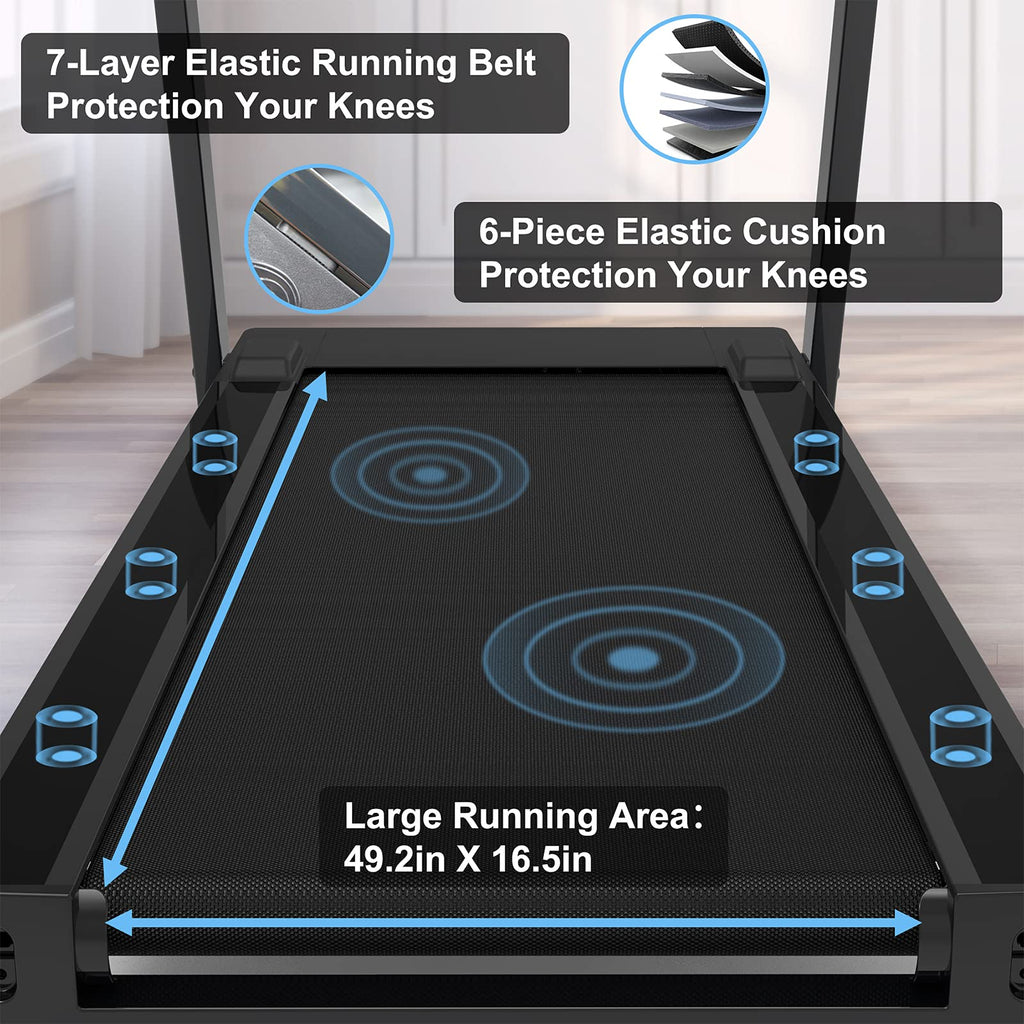 Runow Treadmills For Home With Manual Incline, Foldable Treadmill Perfect For Walking And Running, Bluetooth And Customized Prog