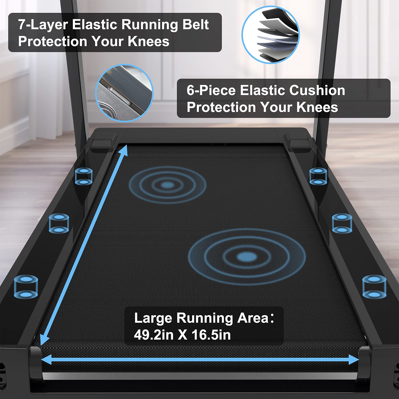 Runow Treadmills For Home With Manual Incline, Foldable Treadmill Perfect For Walking And Running, Bluetooth And Customized Prog