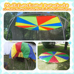 Sonyabecca Parachute 8 Feet For Kids With 9 Handles Play Parachute For 4 8 Kids Tent Cooperative Games Birthday Gift