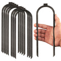 Extra-Large 10''X3'' Heavy Rebar Trampoline Wind Stakes Safety Ground Anchor - Duty Steel U Stakes - Black