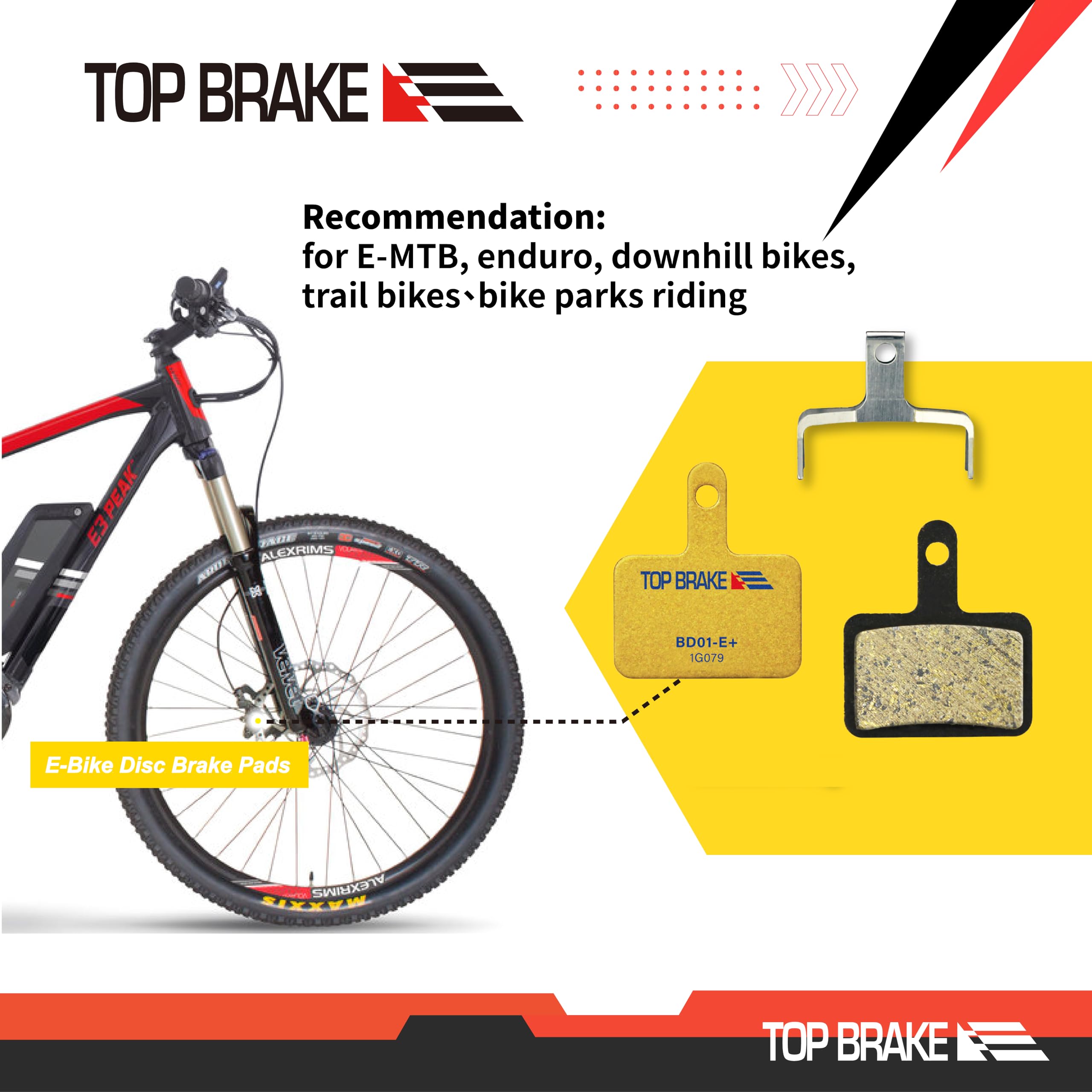 Top Brake Disc Bike Brake Pads For Shimano Deore Br-M515525375M575M515 T615 T675 M505 Trp Hylex, Hyrd, Spyre Slc, Hywire, Slate