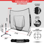 Powernet Baseball Softball Practice Net 7X7 With Travel Tee  Practice Hitting, Pitching, Batting, Fielding  Portable Backstop (B