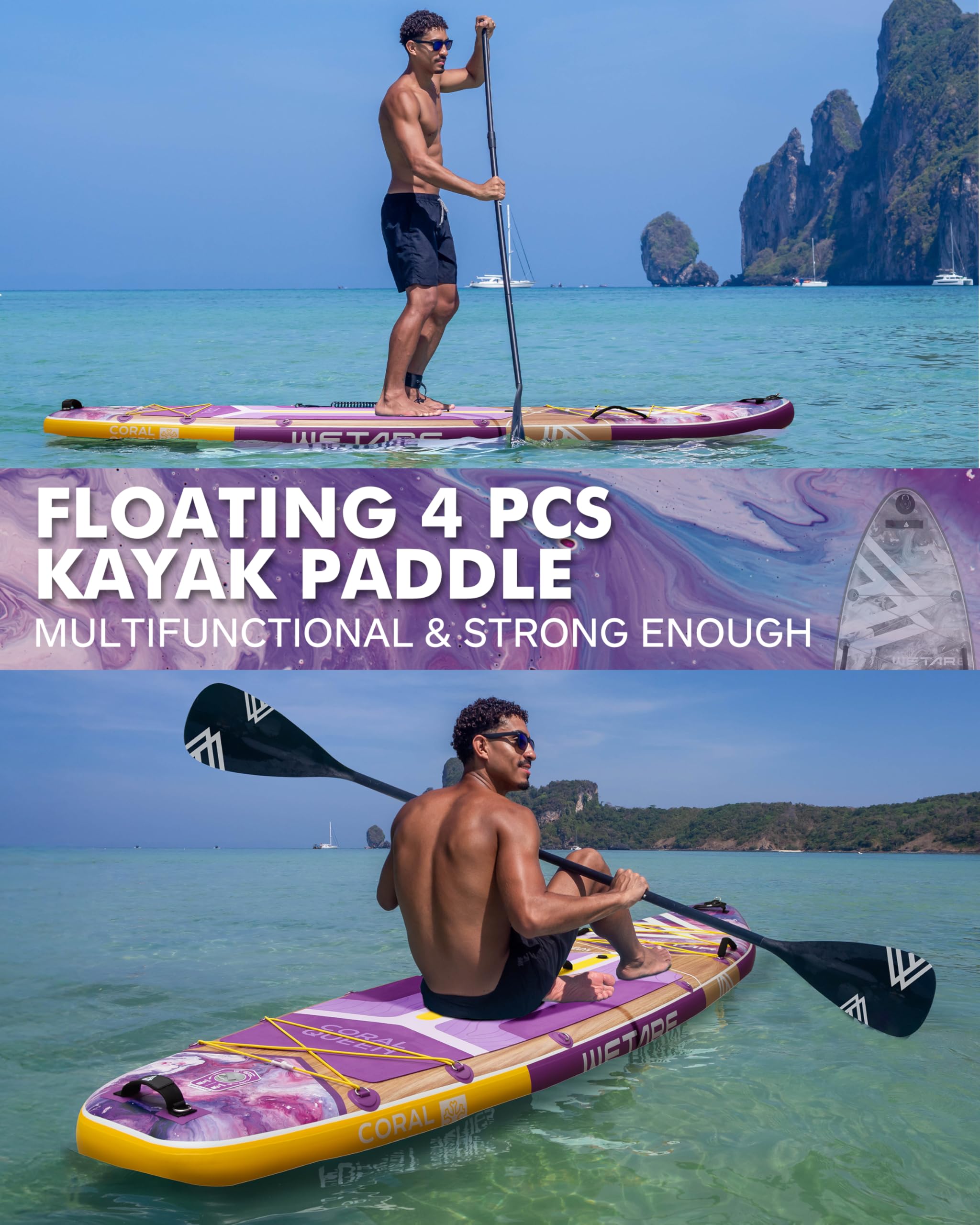 Wetare 11'6X35 Inflatable Paddle Board, 450Lbs Extra Wide Stand Up Sup Board For Adults, Blow Up Paddleboard Kayak Non-Slip Stab