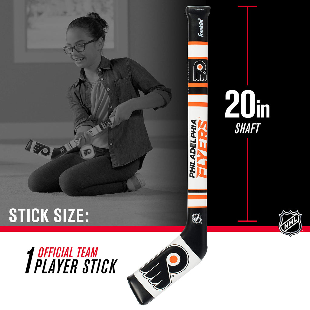 Franklin Sports Philadelphia Flyers Nhl Mini Soft Hockey Stick Set - Nhl Team Soft Foam Mini Hockey Stick And Ball Set - Great T