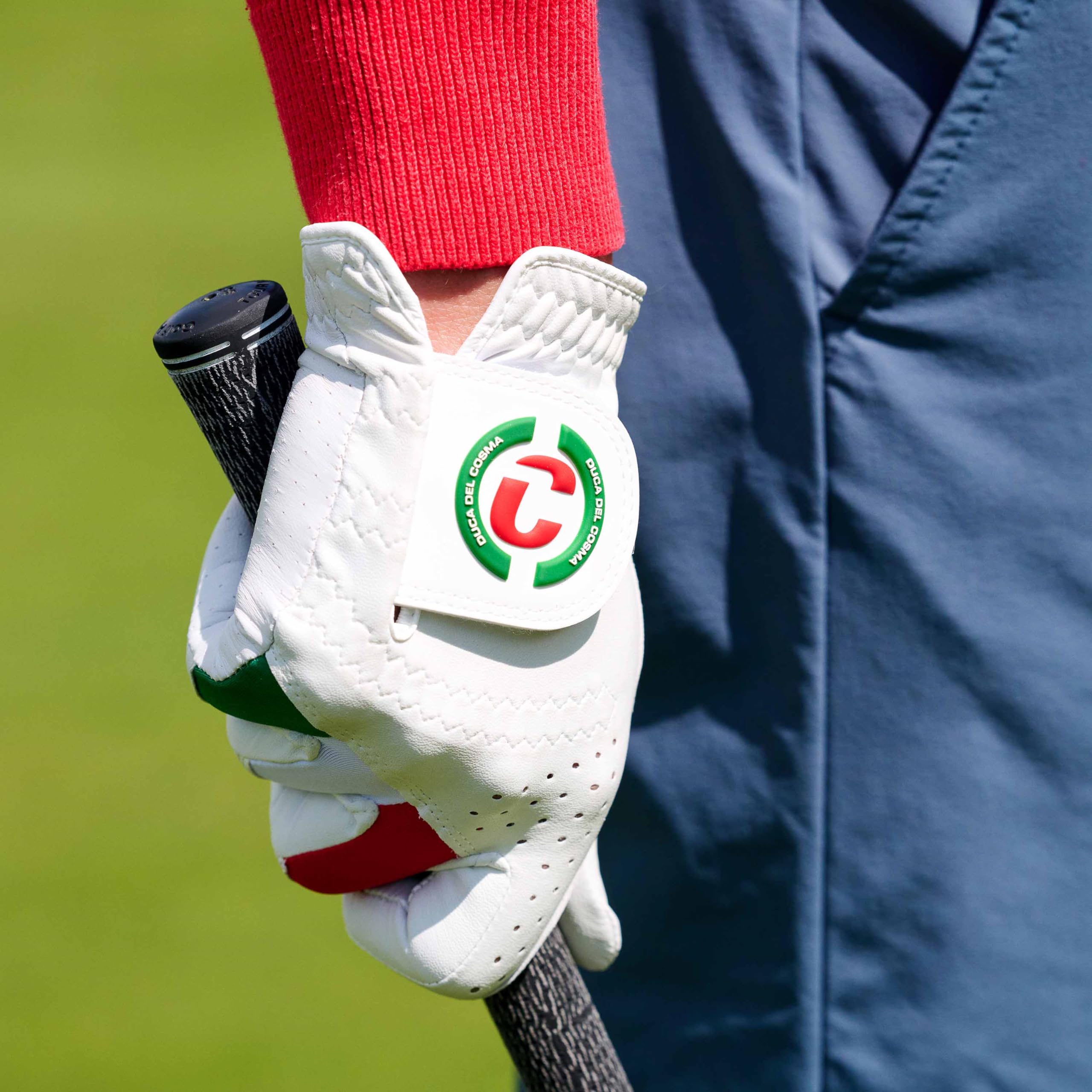 Duca Del Cosma Primavera-White-Green-Red-Left-Mens-Golf-Glove
