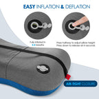 Hikenture Ultralight Inflatable Washable Pillow With Removable Cover For Neck Lumber Support - Upgrade Backpacking Pillow For Ca