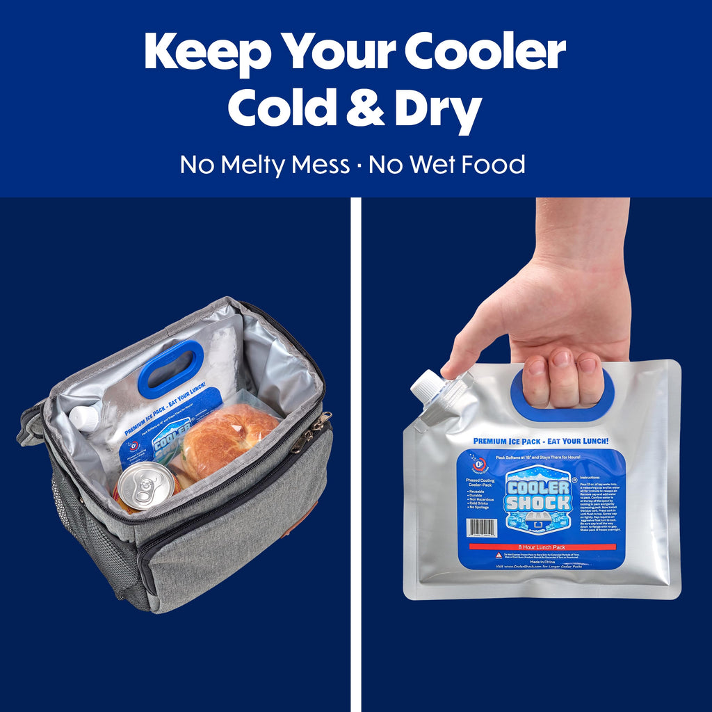 Cooler Shock Reusable Ice Packs For Cooler, 8.5X7.5 - Long Lasting Cold Freezer Packs For Coolers And Lunch Boxes - Cooler Ice P