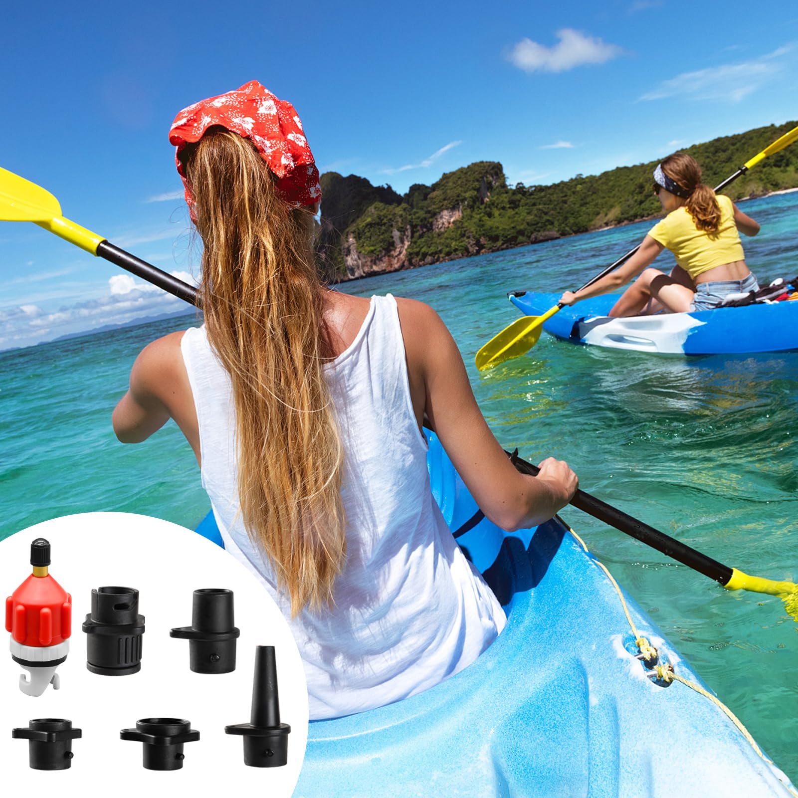 Inflatable Sup Pump Adaptor, Paddle Board Sup Valve Adapter With 9 Standard Conventional Air Pump Adapter For Inflatables, Paddl