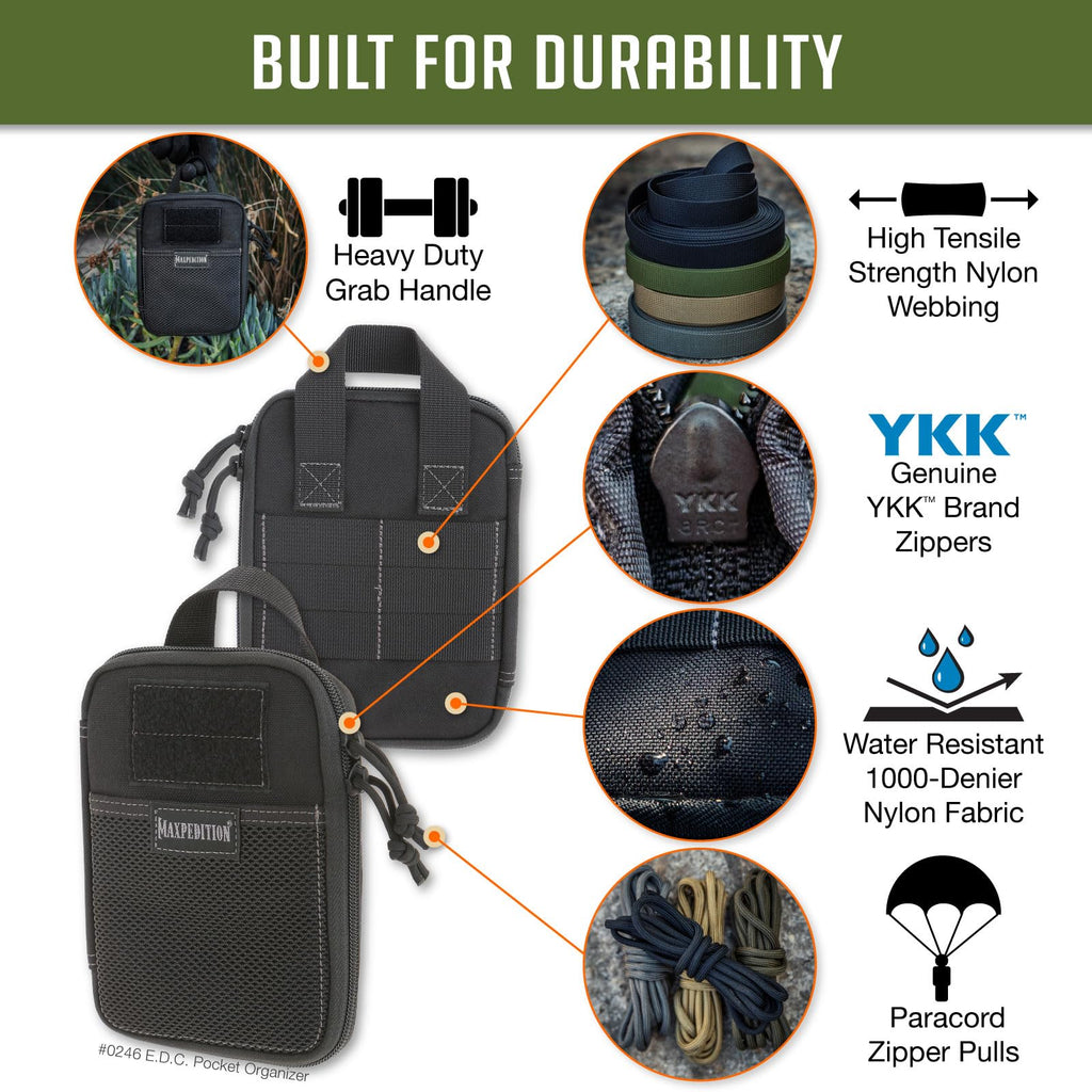 Maxpedition E.D.C. Pocket Organizer,Nylon (Black) 6x1x8