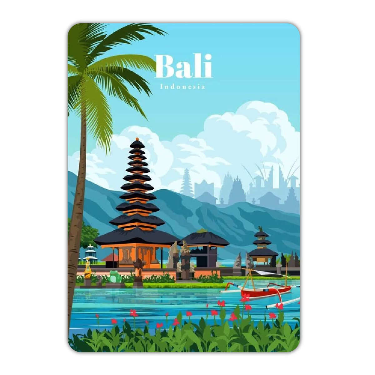 Indonesia Bali Fridge Magnets for Souvenir/Gift/Fridge Refrigerator Stylish Decoration Wooden Printed Multicolor Fridge Magnet 