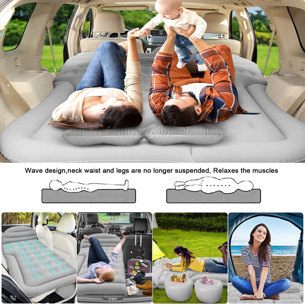 Iswees Car Bed Suv Air Mattress, Car Air Mattress With Home Power Adapter, Electric Pump, 2 Inflatable Pillows And 2 Footrests F