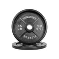 Fitvids Deep Dish 2-Inch Olympic Cast Iron Weight Plates with E-Coating  35lb (SET OF 2)  Black