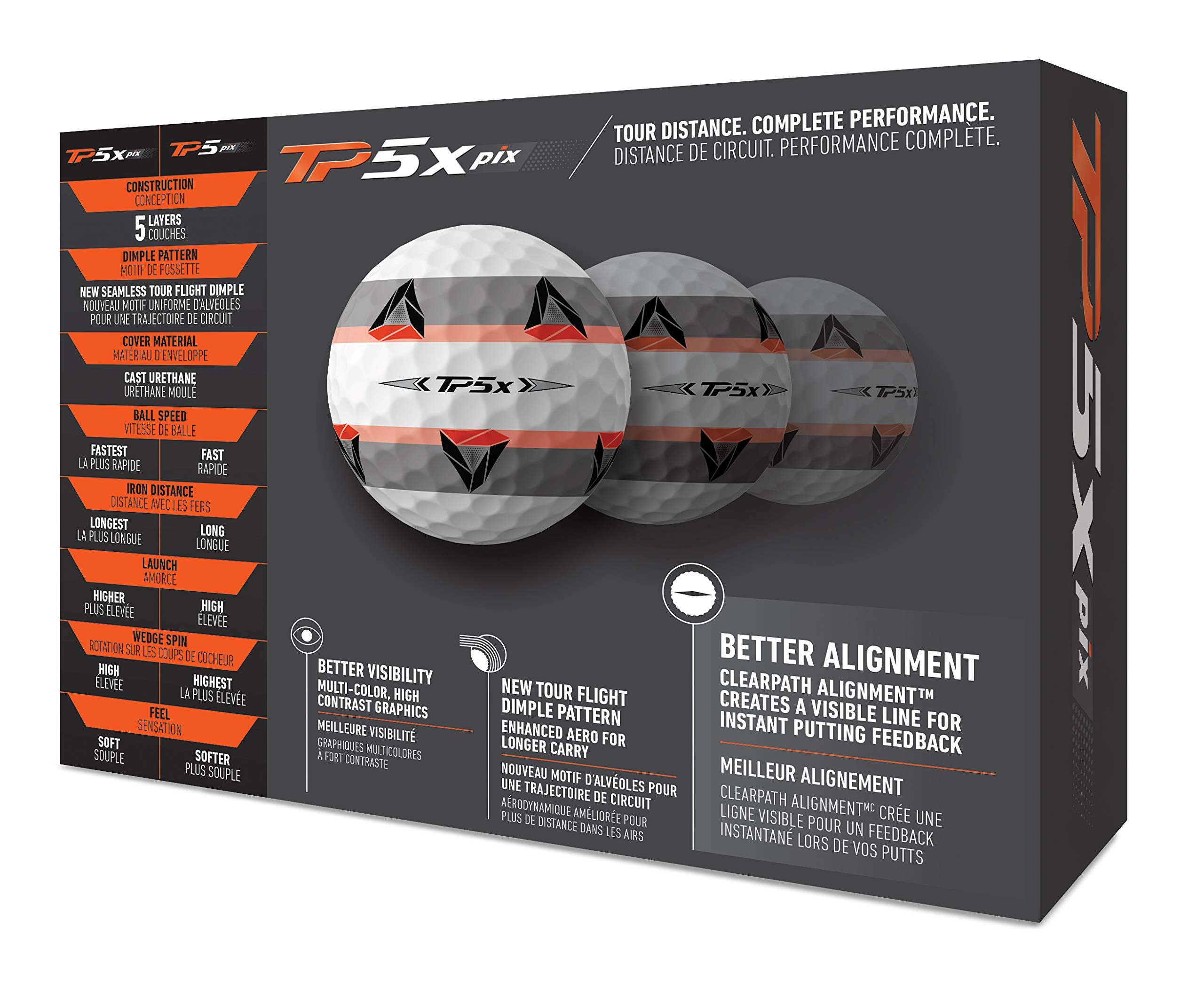 Taylormade 2021 Tp5X Pix 2.0 Golf Balls White