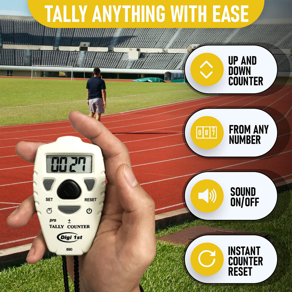 Digi 1St Tc-890 Digital Tally Counter, Electronic Up Down Clicker Counter, Add/Subtract People Counter, Handheld Pitch Counter F