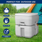 Serenelife Portable Toilet With Carry Bag - Indoor Outdoor Toilet With Chh Piston Pump & Level Indicator - 5.3 Gallon Large Wast
