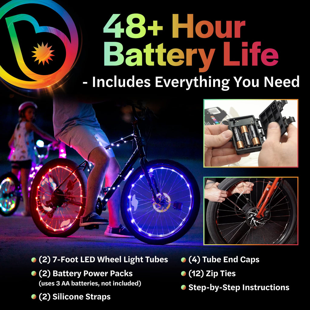 Bike Wheel Lights by Brightz WheelBrightz LED Burning Man Bike Lights Bicycle Accessories Spoke Decorations for The Playa - Be S