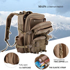 Hannibal Tactical 30L Molle Assault Pack, Tactical Backpack Military Army Camping Rucksack With Bottle Holder, 3-Day Pack, Khaki