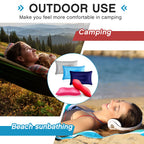 Maitys 5 Pieces Inflatable Travel Pillow Portable Compact Air Pillow Flocked Fabric Backpacking Pillow For Camping Hiking Home O
