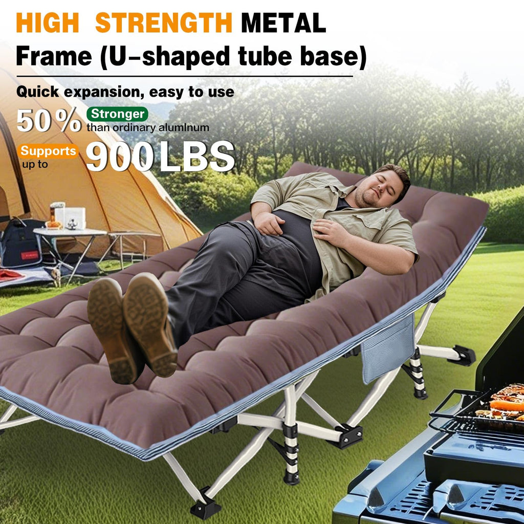 Xxl Camping Cots Extra Width Camping Bed With Comfortable Mat 2 Pack Oversize Sleeping Cots For Adults Cots With Carry Bag For A