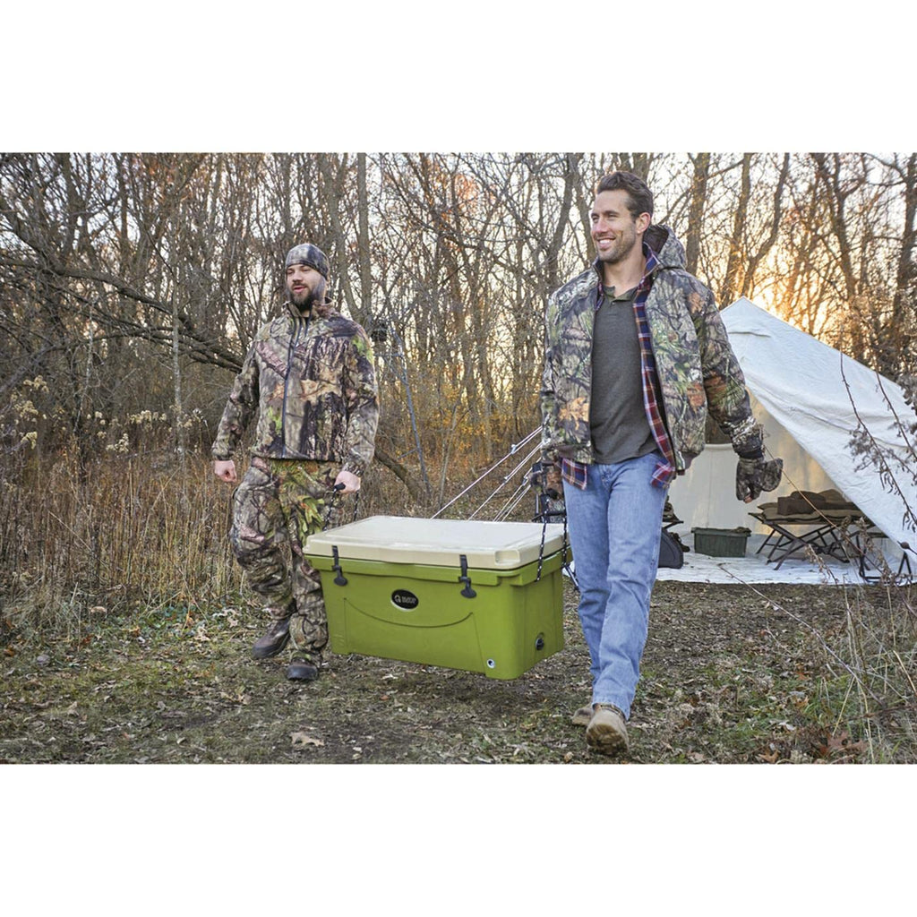Guide Gear Ice Chest Camping Cooler Large And Rotomolded 90 Quart, Grizzly Bear Resistant, Tan/Green