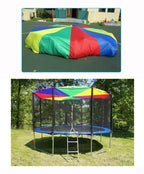 Amyese 10Ft Rainbow Parachute With 16 Handles For Kids Outdoor Party Games, Team Building Play Parachute Group Cooperative Team