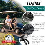 Flymei 2 Passenger Golf Cart Covers, Waterproof Dust Prevention Golf Cart Cover For Ez Go Club Car Yamaha Golf Carts, Sunproof 2