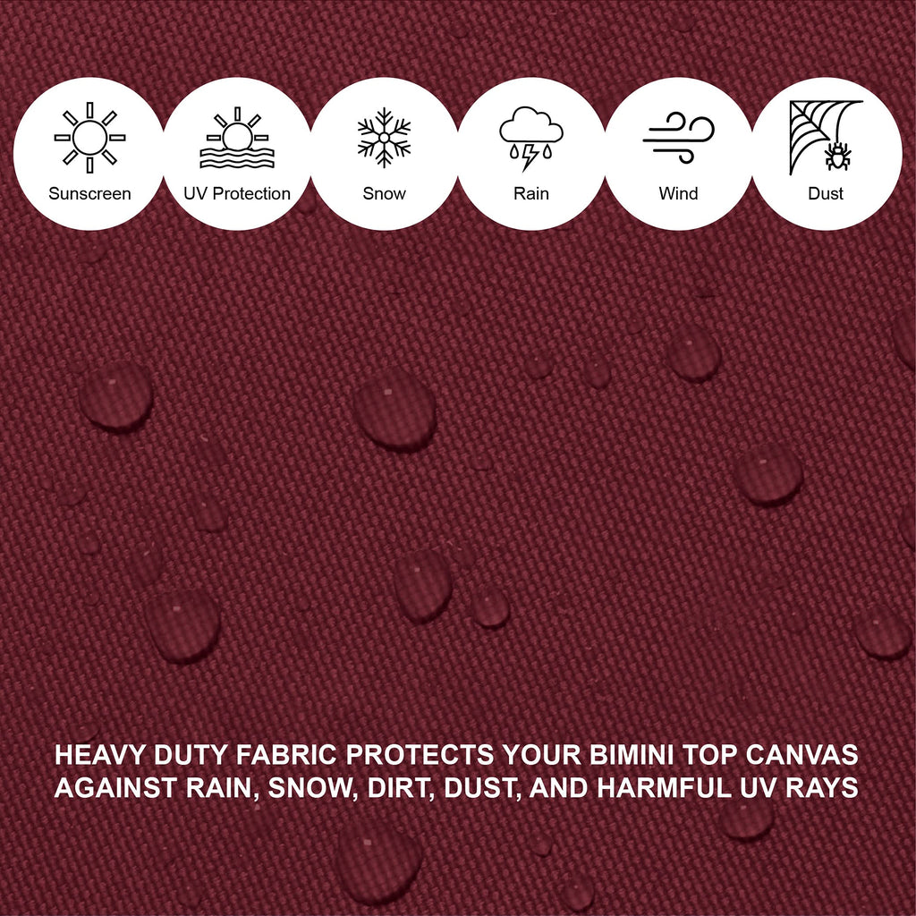 Savvycraft Bimini Top Storage Boot 67''-72'' Width Burgundy Color, Waterproof Uv Protection Bimini Top Replacement Boot, Fit Rou
