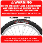 Ultraverse Bike Inner Tube For 26 X 1.75/1.95/2.10/2.125 Inch Bicycle Tire With Schrader Valve - Rubber Tubes For Mountain And T