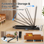 Modida 3-In-1 Foldable Treadmill For Home, Portable Walking Pad & Running Machine With Remote Control & Led Display, Compact Ele