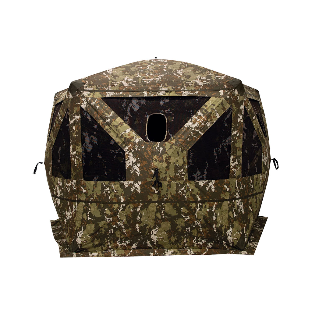 Barronett Blinds Pentagon Heavy-Duty, Portable Hunting Blind, 5-Sided Hub Blind, 600 Denier Fabric, Low Profile Windows, 4-Perso