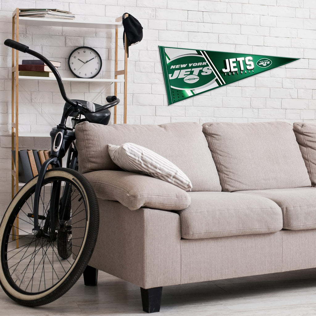 Rico Industries Nfl Football New York Jets Primary 12'' X 30'' Felt Wall D  Cor Pennant - Great For Home/Bed Room/Man Cave D  Co