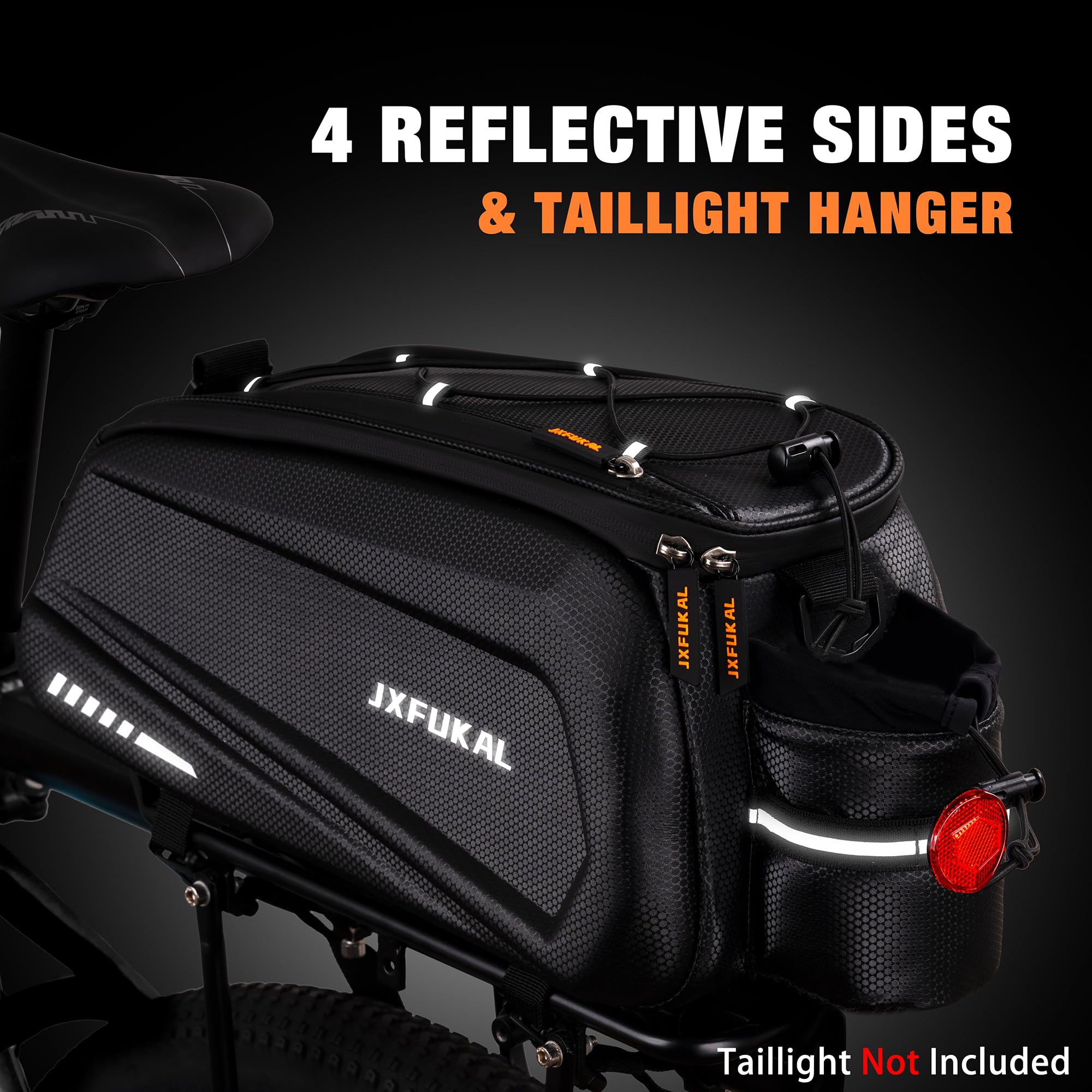JXFUKAL Bike Bags for Bicycle Rear rack - 9.5L/17L/40L Hard Shell Waterproof Bike Ebike Trunk Pannier Saddle Seat Bag Carrier wi