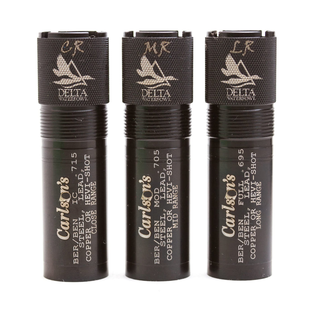 Carlsons Choke Tubes 12 Gauge Compatible For Beretta Benelli Mobil [ 3 Pack | Close, Mid & Long Range ] Blued Steel | Delta Wate