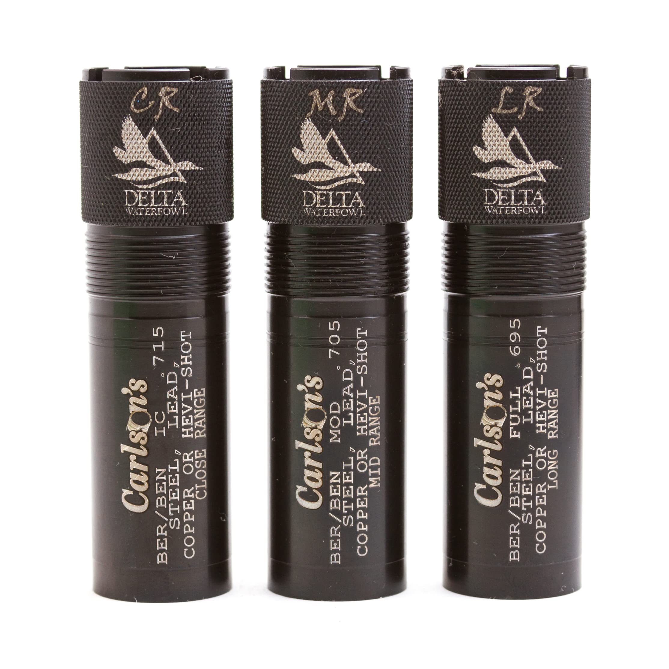 Carlsons Choke Tubes 12 Gauge Compatible For Beretta Benelli Mobil [ 3 Pack | Close, Mid & Long Range ] Blued Steel | Delta Wate