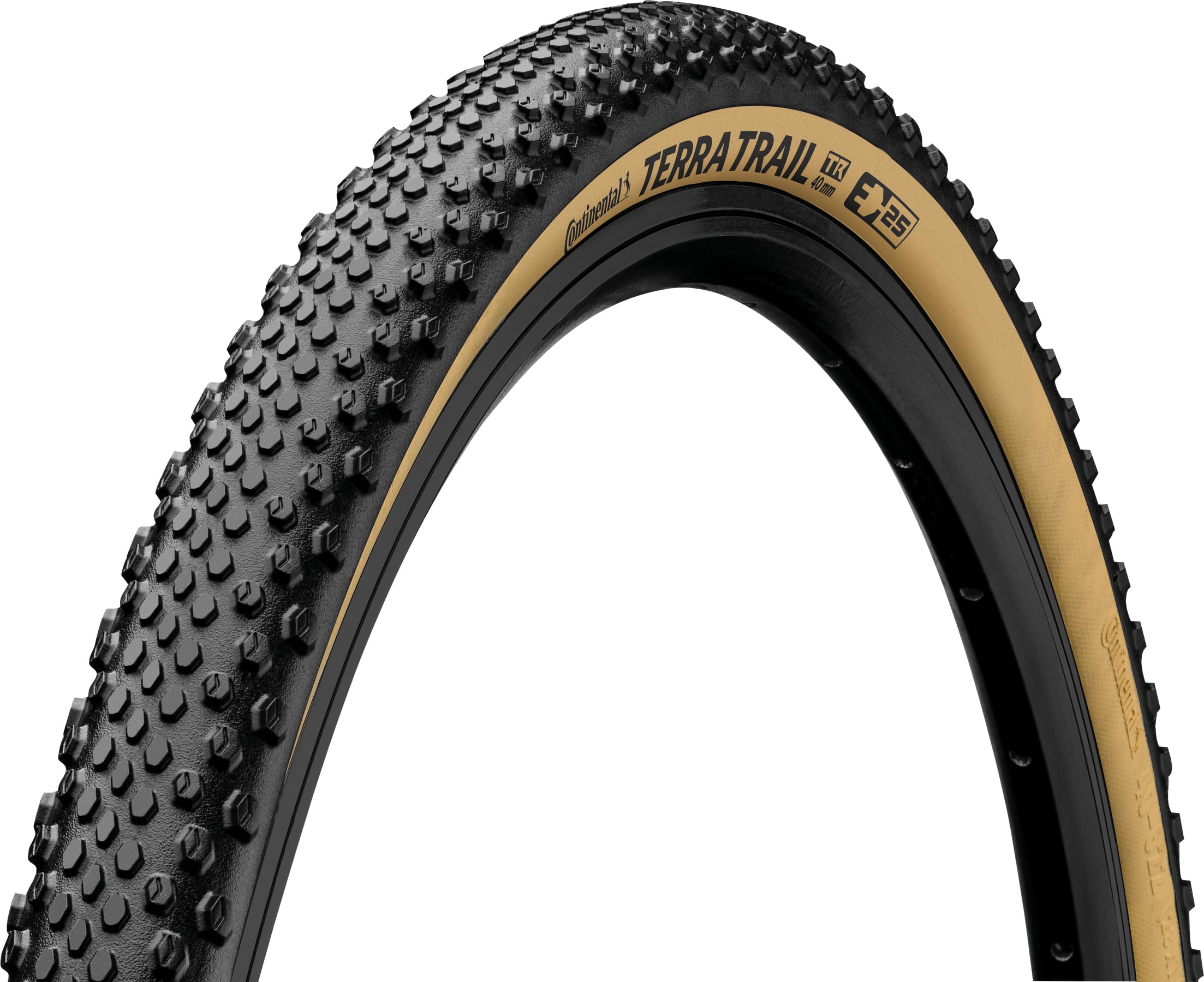 Continental Terra Trail - Black/Cream - Tubeless Gravel Bike Tire | Fast Rolling with Confident Cornering Control - E25 Ebike Ra