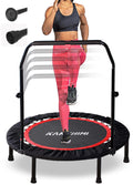 Kanchimi 40'' Folding Mini Fitness Indoor Exercise Workout Rebounder Trampoline With Handle, Max Load 330Lbs(Black)