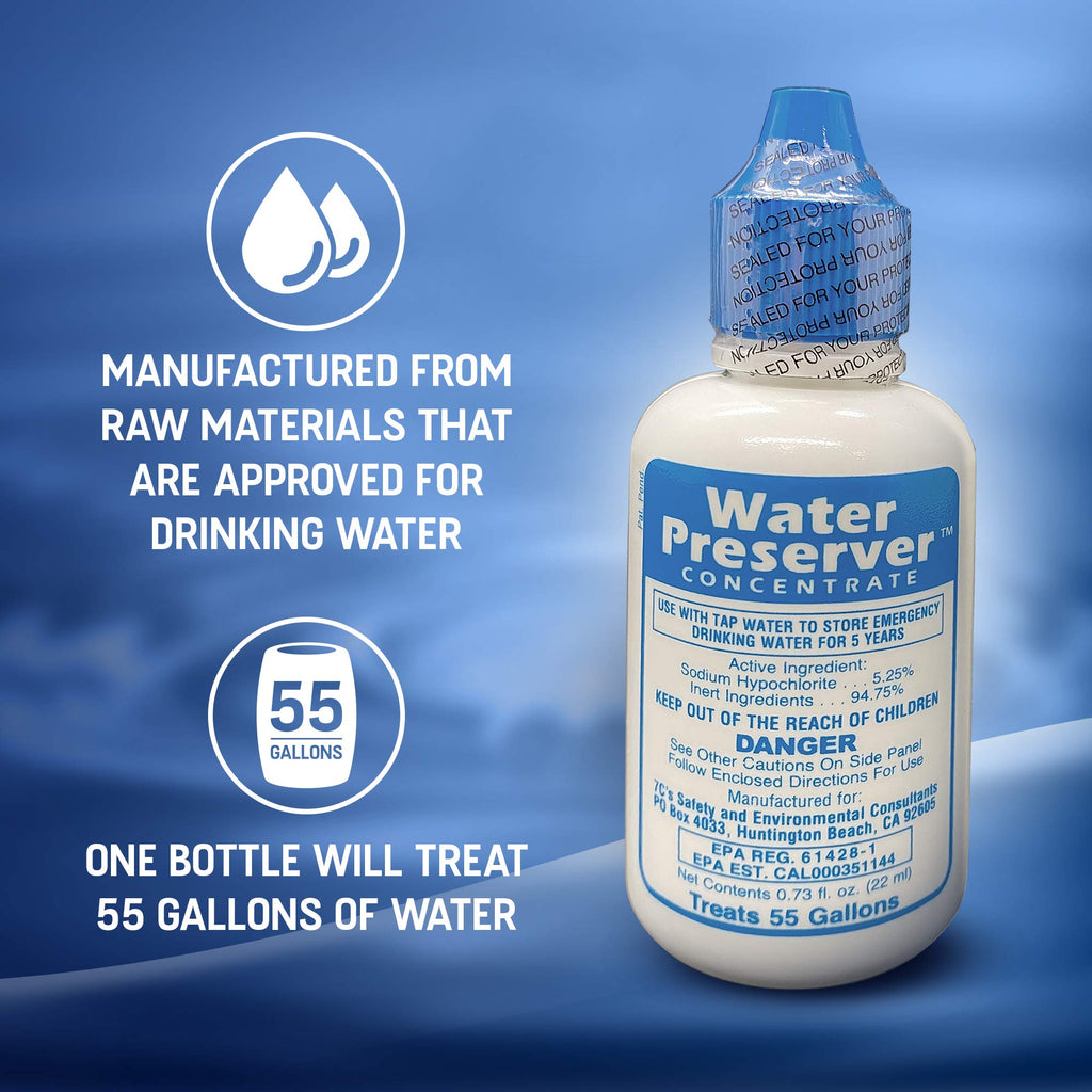 55 Gallon Water Preserver Concentrate 5 Year Emergency Disaster Preparedness, Survival Kits, Emergency Water Storage, Earthquake