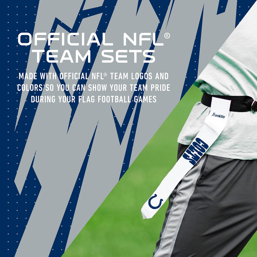 Franklin Sports Nfl Indianapolis Colts Flag Football Sets - Nfl Team Flag Football Belts And Flags - Flag Football Equipment For
