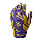 Wilson Nfl Stretch Fit Football Gloves - Youth, Minnesota Vikings