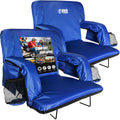 BRAWNTIDE Stadium Seat for Bleachers with Back Support - Wide Padded Reclining Bleacher Seat, Portable Folding Stadium Chair wit