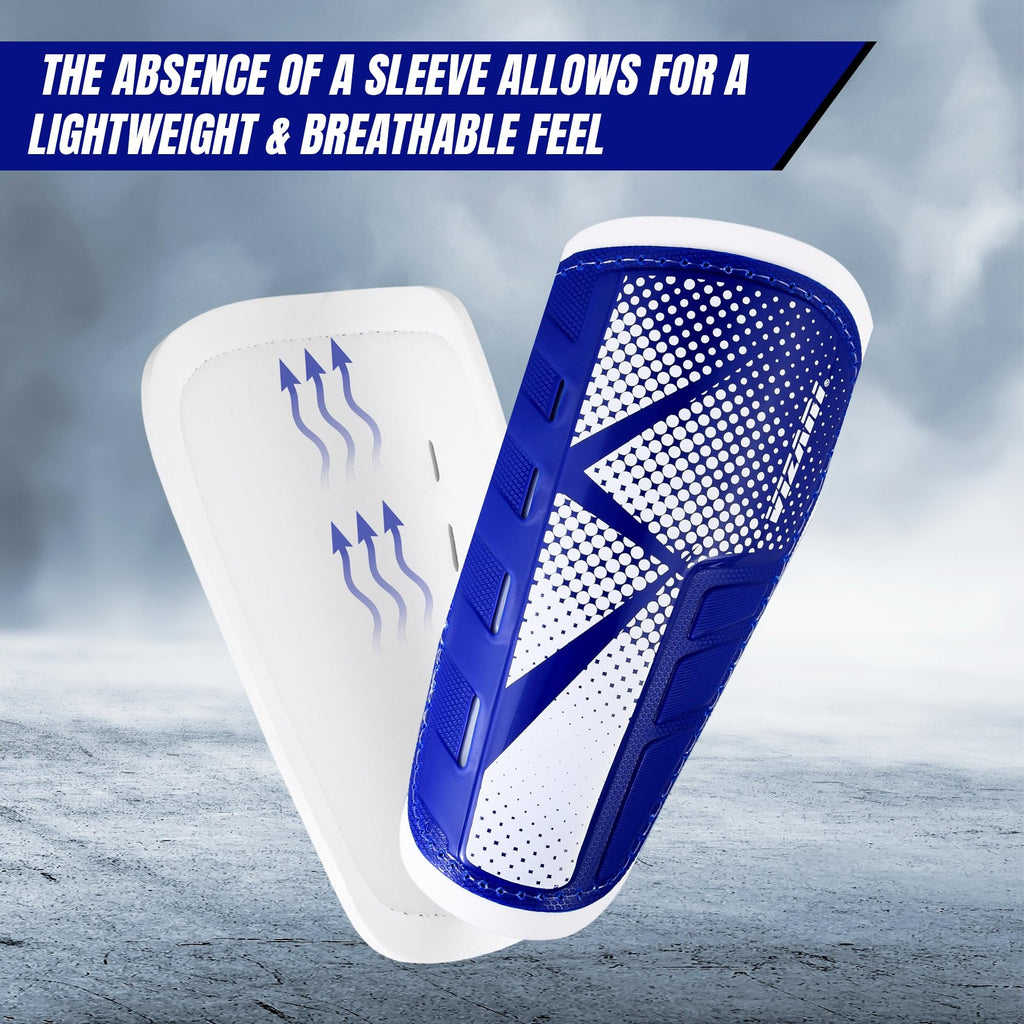 Vizari 'Vector' Slip-In Football Shin Pads For Adults - Blue - Size M
