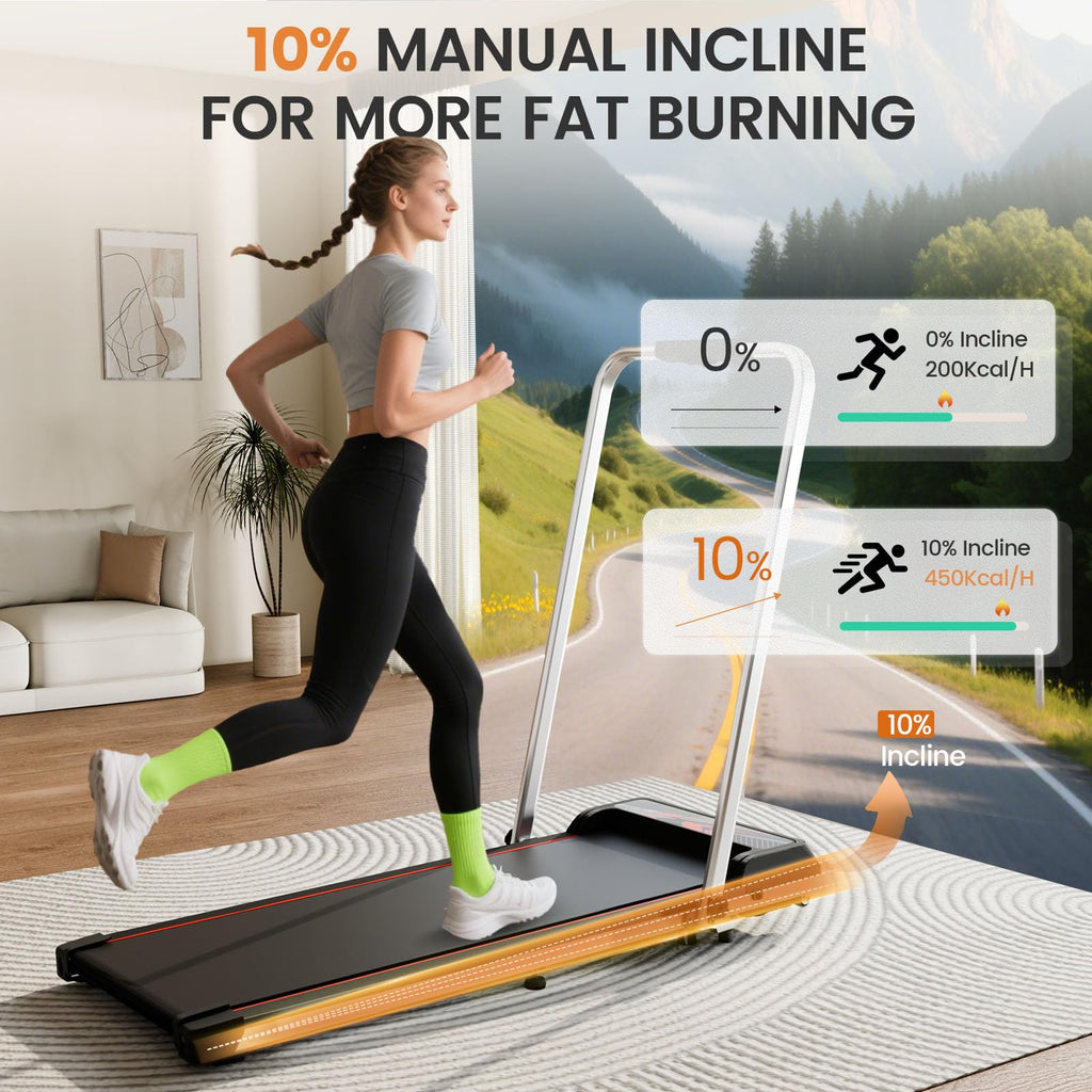 Sevobal Foldable Walking Pad Treadmill, Portable Under Desk Walking Pad With Incline Large Screen, Remote Control And App, Small