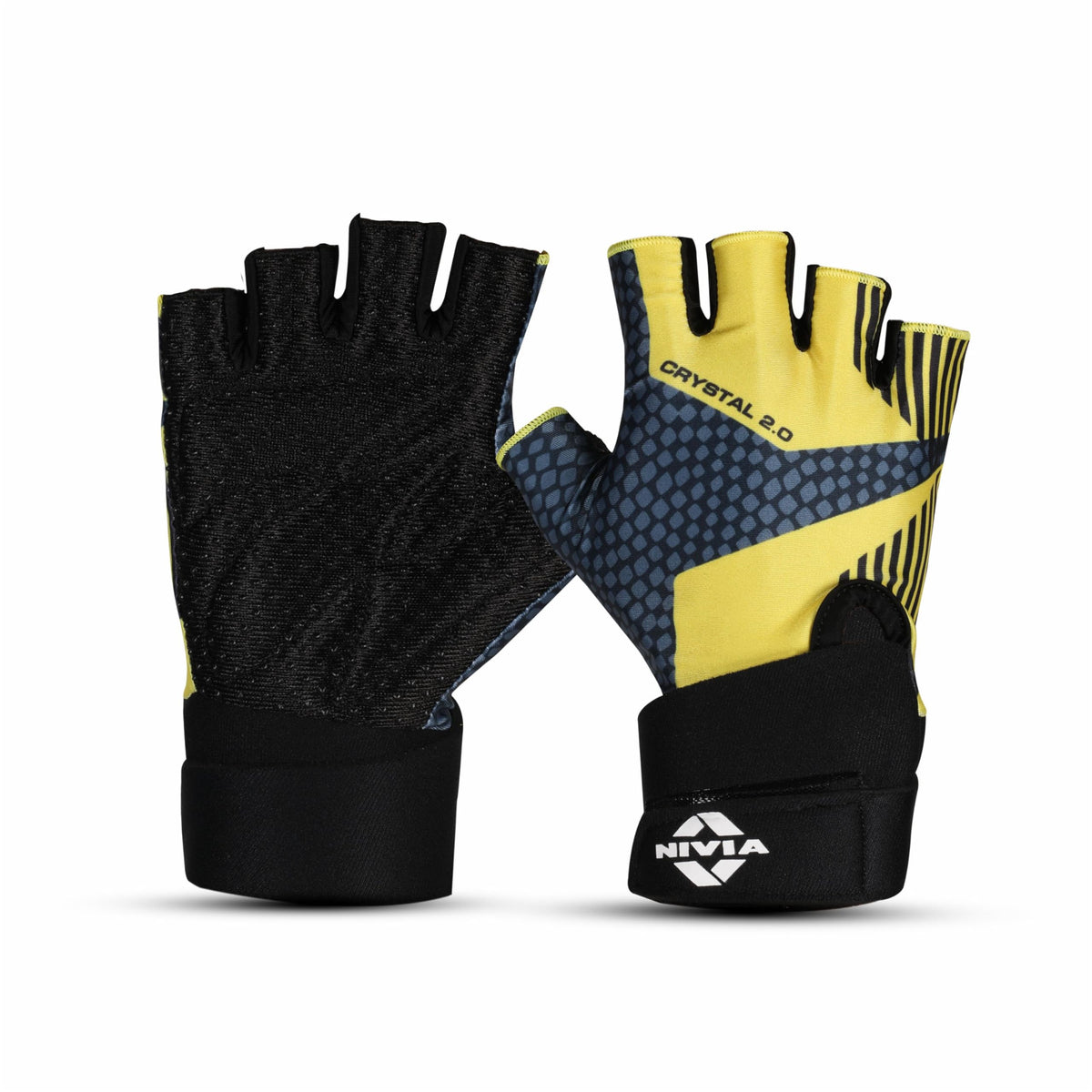 Nivia Crystal 2.0 with Strap Fitness Gloves for Men & Women, Gloves Gym Workout, Gym Accessories Men, Gym Gloves Men Workout, Sp