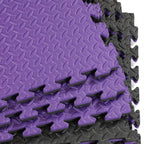 Xspec 1 Extra Thick 48 Sq Ft Reversible Eva Gym Foam Floor Mat Tiles (24 X 24), Steel Pattern, 12 Pcs, Blackpurple