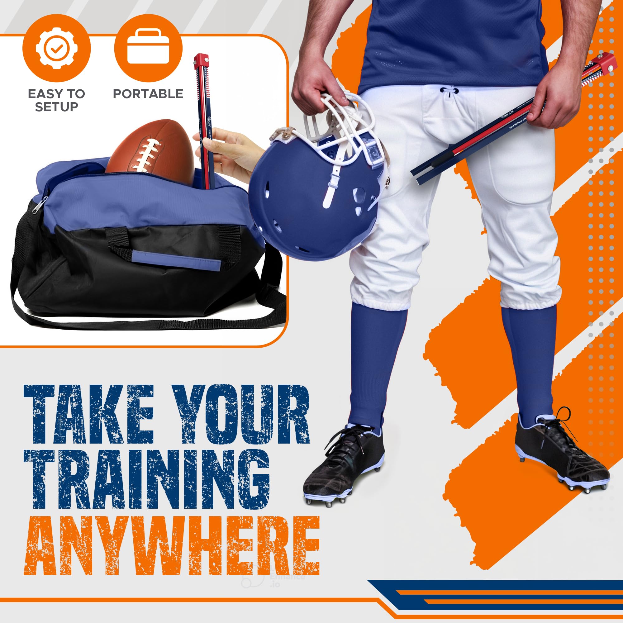 True Strike Pro Football Kicking Tee - The Ultimate Football Kicking Stand Football Tee Holder Compatible With All Ball Sizes -