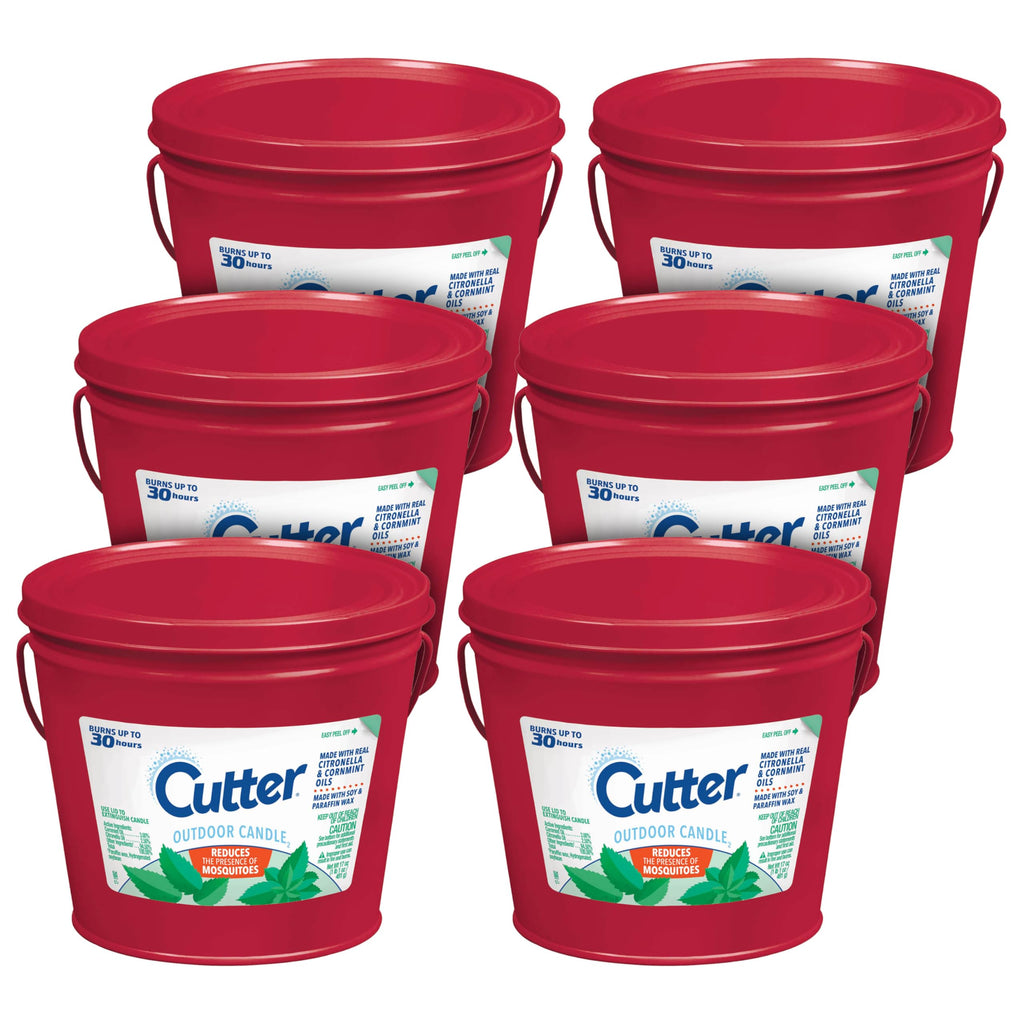 Cutter Candle, Outdoor Soy Wax Candle Made with Real Citronella Oil and Cornmint Oil Reduces The Presence of Mosquitoes with A L