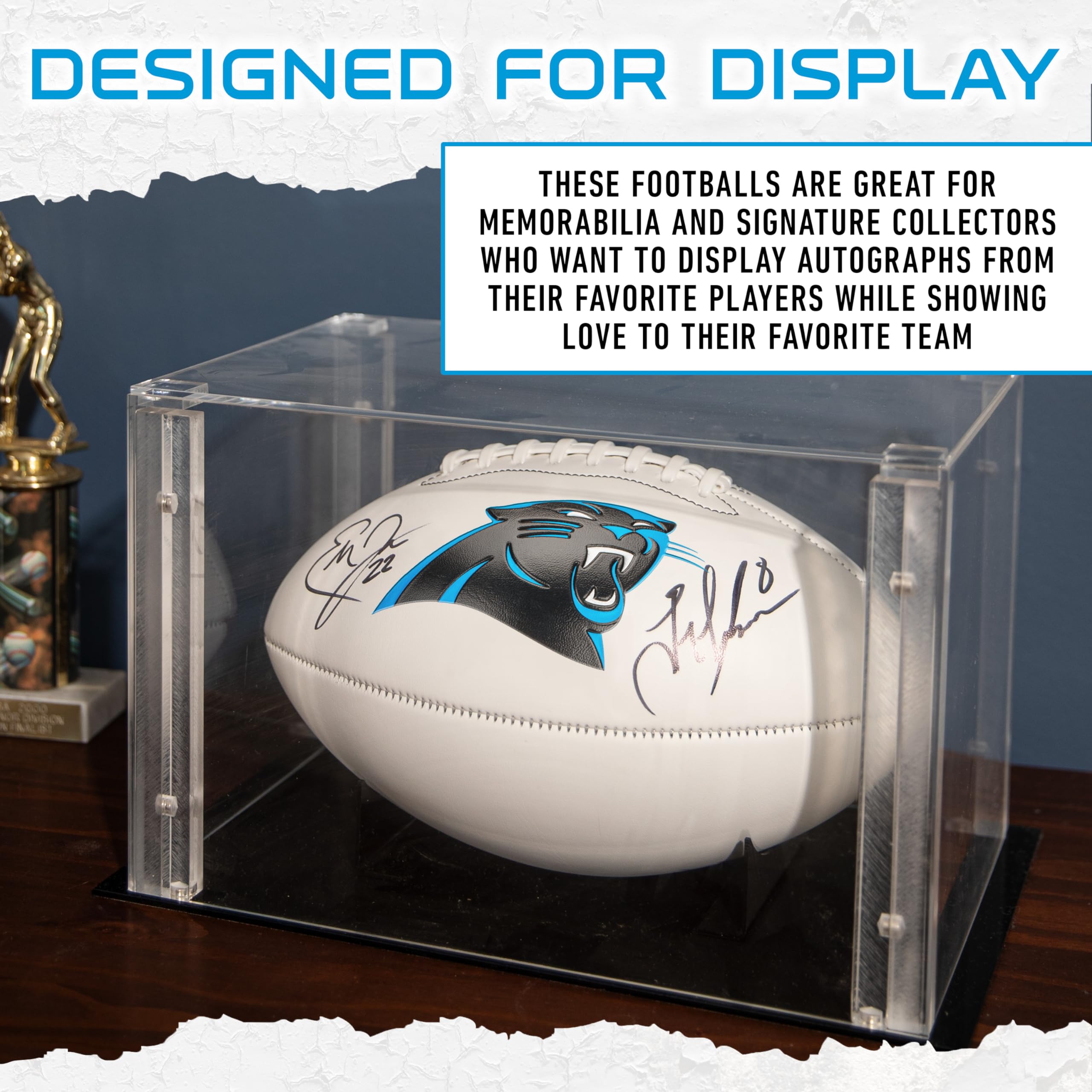 Franklin Sports Nfl Carolina Panthers Autograph Football - Official Size White Panel Souvenir Football For Autographs + Signatur